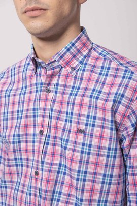  Camisa Klout Madras Rosa Para Hombre