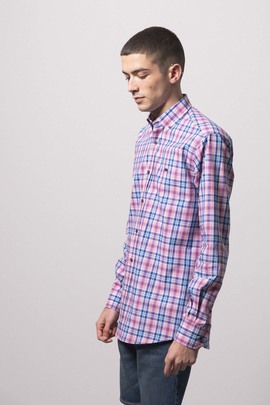  Camisa Klout Madras Rosa Para Hombre