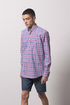  Camisa Klout Madras Rosa Para Hombre