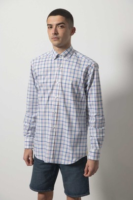  Camisa Klout Madras Blanco Para Hombre