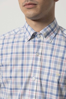  Camisa Klout Madras Blanco Para Hombre