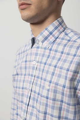  Camisa Klout Madras Blanco Para Hombre