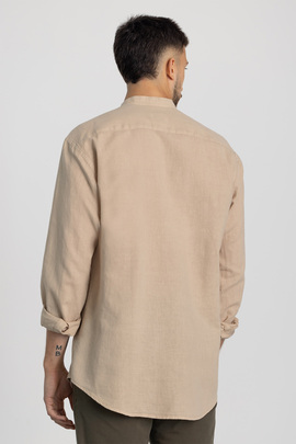  Camisa Klout Lino Mao Beige para Hombre