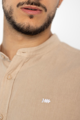  Camisa Klout Lino Mao Beige para Hombre