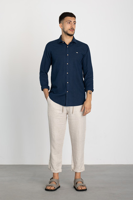  Camisa Klout Lino Azul Marino para Hombre