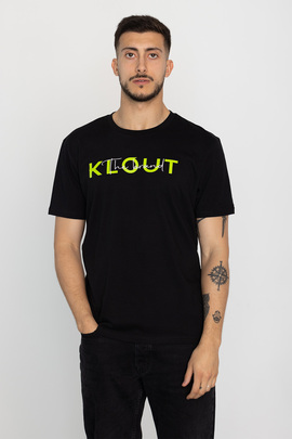  Camiseta Klout Neon Logo Bordado Negro