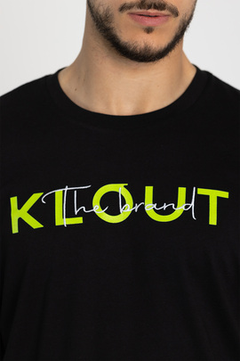  Camiseta Klout Neon Logo Bordado Negro