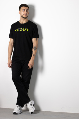  Camiseta Klout Neon Logo Bordado Negro