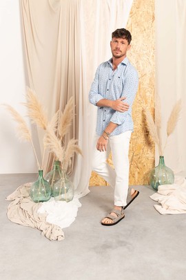  Camisa Klout Anton Azul Claro Para Hombre