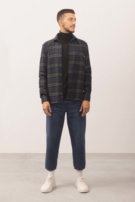 Sobrecamisa Klout Tartan Verde y Azul Marino 