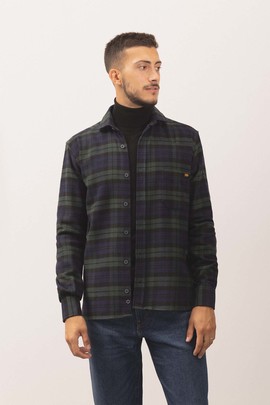  Sobrecamisa Klout Tartan Verde y Azul Marino 