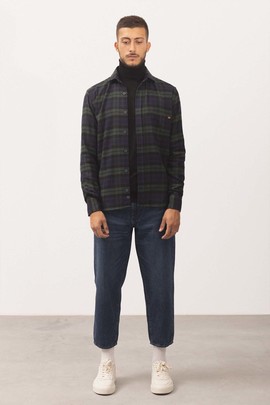  Sobrecamisa Klout Tartan Verde y Azul Marino 