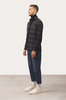  Sobrecamisa Klout Tartan Verde y Azul Marino 