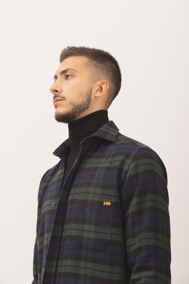  Sobrecamisa Klout Tartan Verde y Azul Marino 