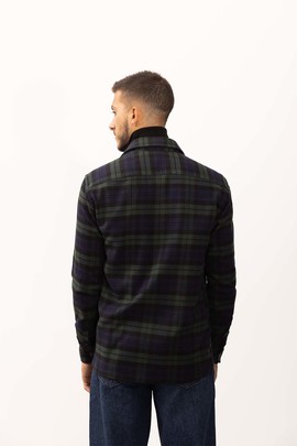  Sobrecamisa Klout Tartan Verde y Azul Marino 