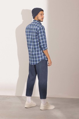  Camisa Klout Septembro Cuadros Azul para Hombre