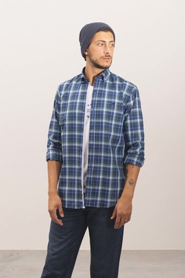  Camisa Klout Septembro Cuadros Azul para Hombre