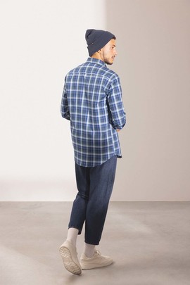  Camisa Klout Septembro Cuadros Azul para Hombre