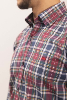  Camisa Klout Basto Azul y Rojo para Hombre