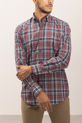  Camisa Klout Basto Azul y Rojo para Hombre