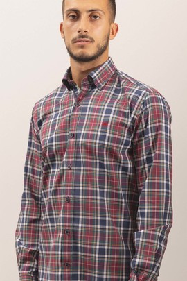  Camisa Klout Basto Azul y Rojo para Hombre