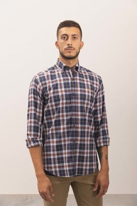  Camisa Klout Breca Azul y Naranja para Hombre