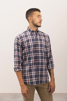  Camisa Klout Breca Azul y Naranja para Hombre